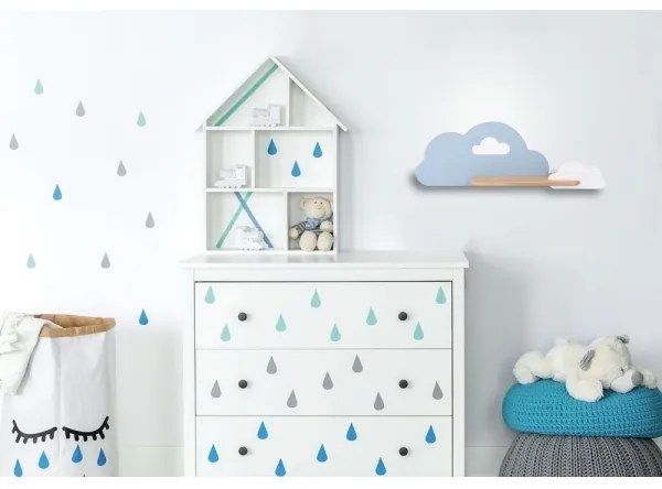 Aplică LED cu raft pentru copii CLOUD LED/5W/230V albastru/alb