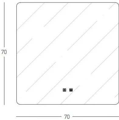 Oglinda baie cu iluminat LED MIRROR 40W 4000K SQUARE