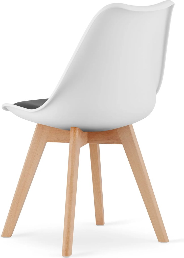 OFERTA Scaun alb-negru BALI MARK cu picioare din fag II. calitate