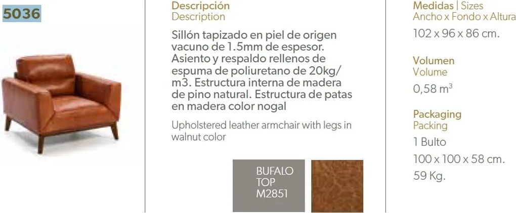 Fotoliu elegant design italian Griselda AC-KF1016-1P