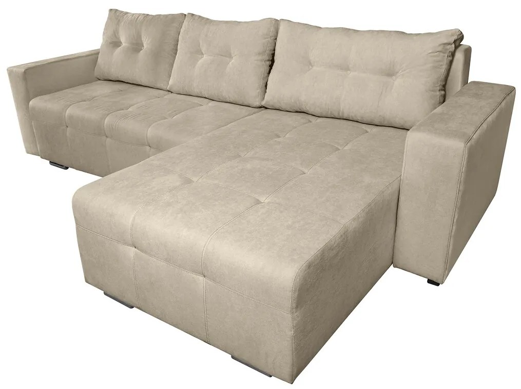 Coltar extensibil Venice, 287x169x96 cm, cu lada de depozitare, Bej