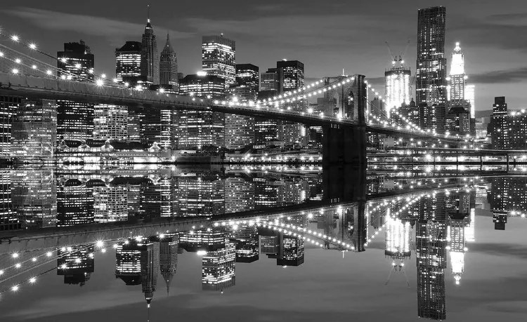 New York City Skyline Brooklyn Bridge Fototapet, (368 x 254 cm)
