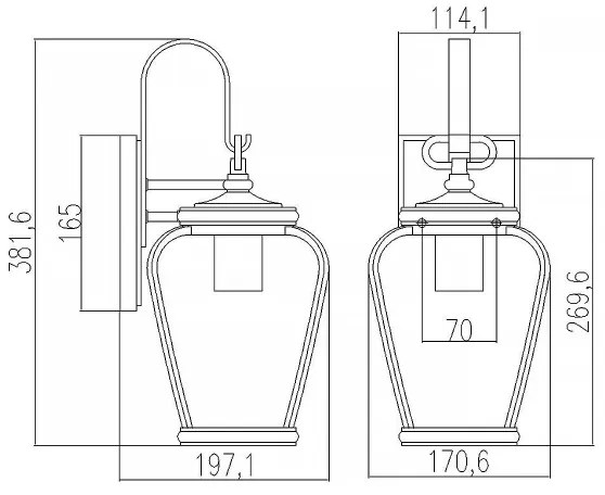 Aplică de exterior PROVINCE 1xE27/60W/230V IP44 Quoizel
