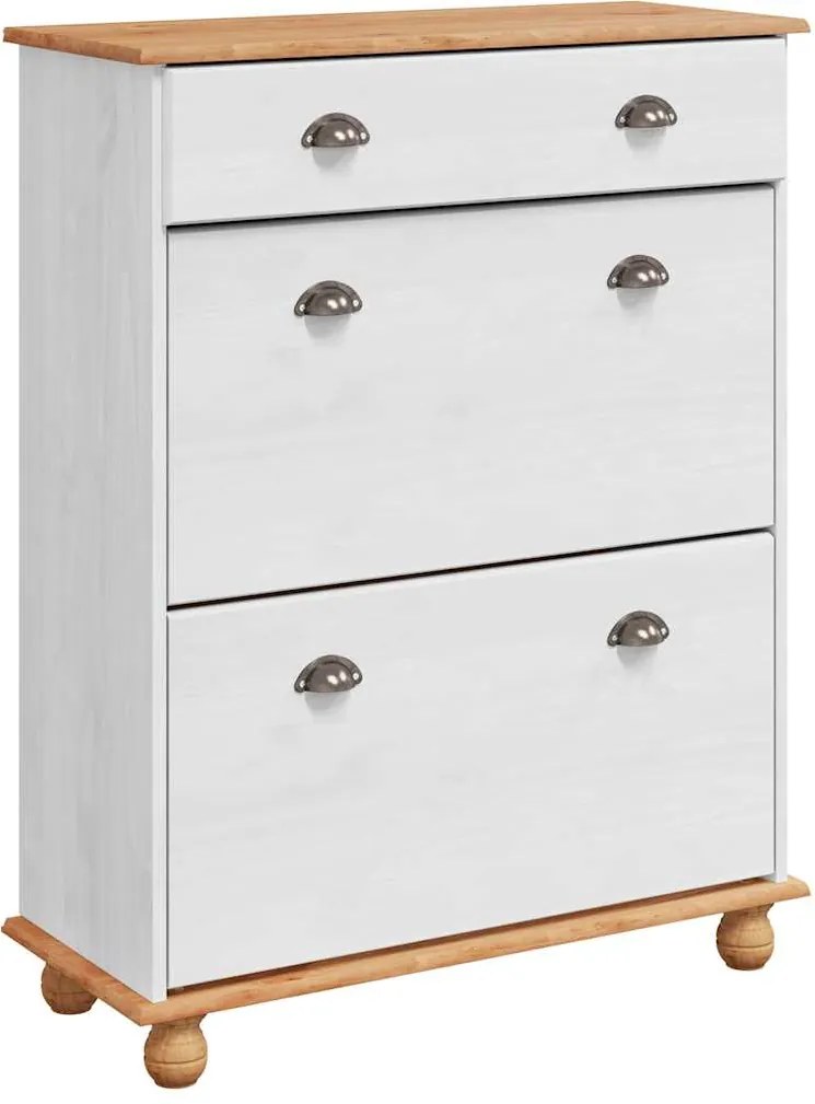 vidaXL Dulap pentru pantofi cu sertar ASKIM Alb 85 x 35 x 108 cm