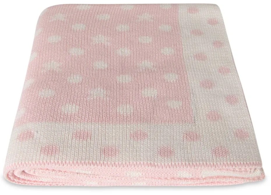 Pătură din bumbac pentru copii Homemania Decor Baby Baby Dots, 90 x 90 cm, roz
