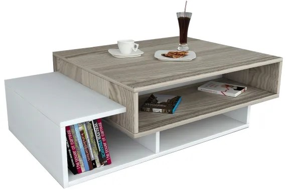 Măsuță de cafea TAB 32x105 cm bej/albă