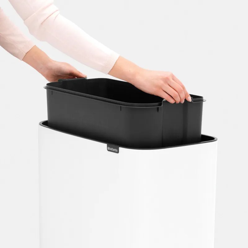 Cos de gunoi Brabantia Bo Touch 651110, 11+23 L, Deschidere lina si silentioasa, Deschidere mare, Alb