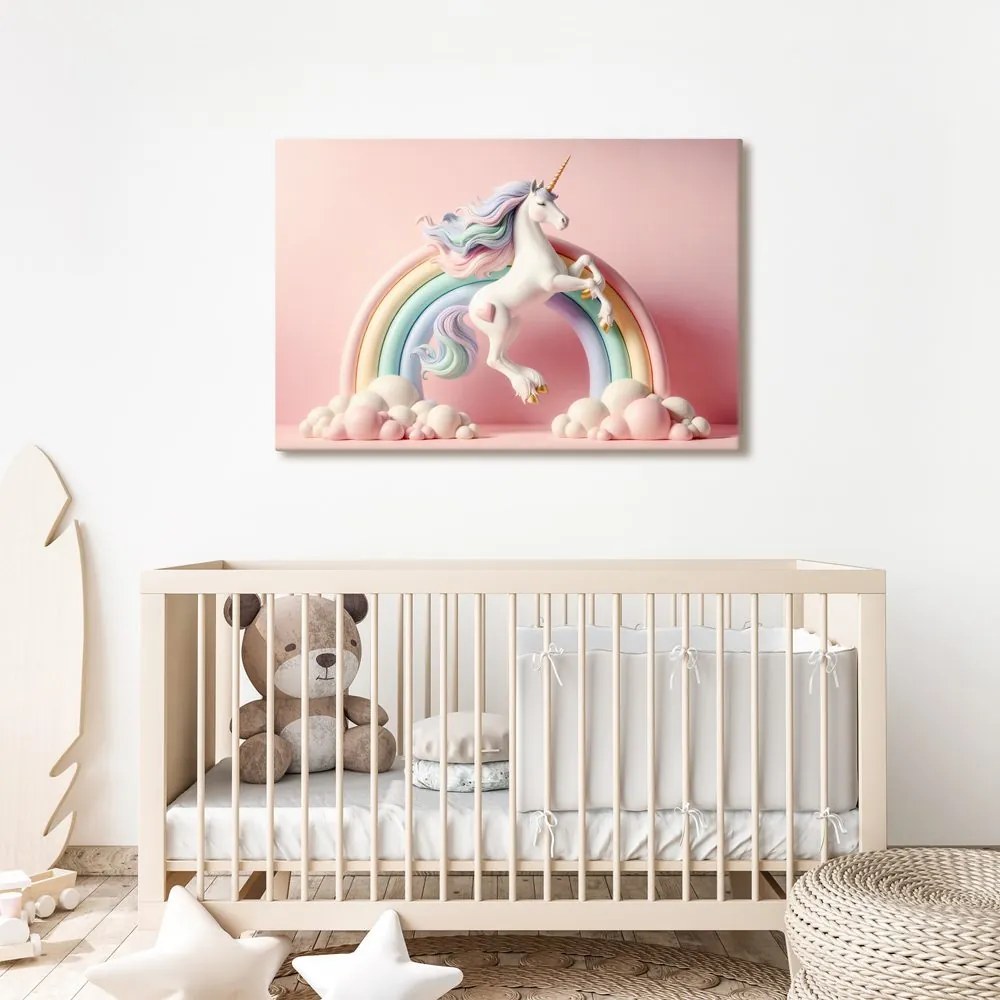 Tablou unicorn magic cu curcubeu