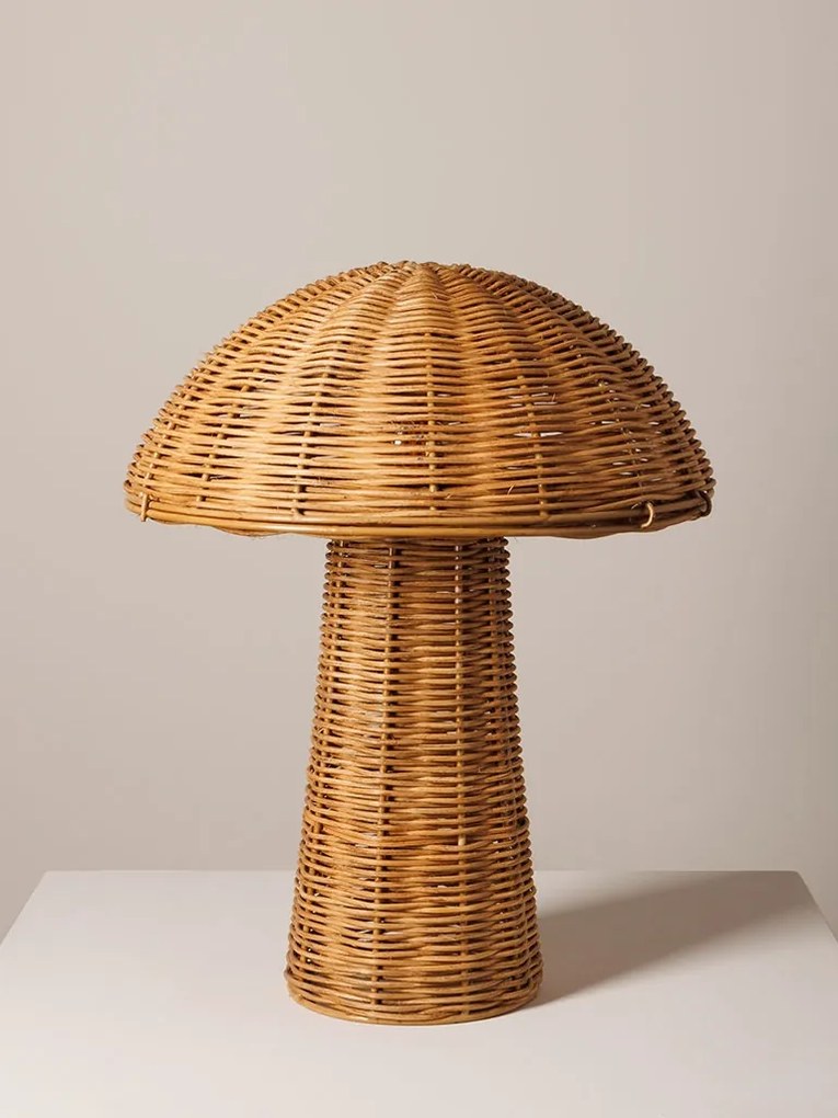 Decoratiune de masa, din rattan, forma de ciuperca, Goombas