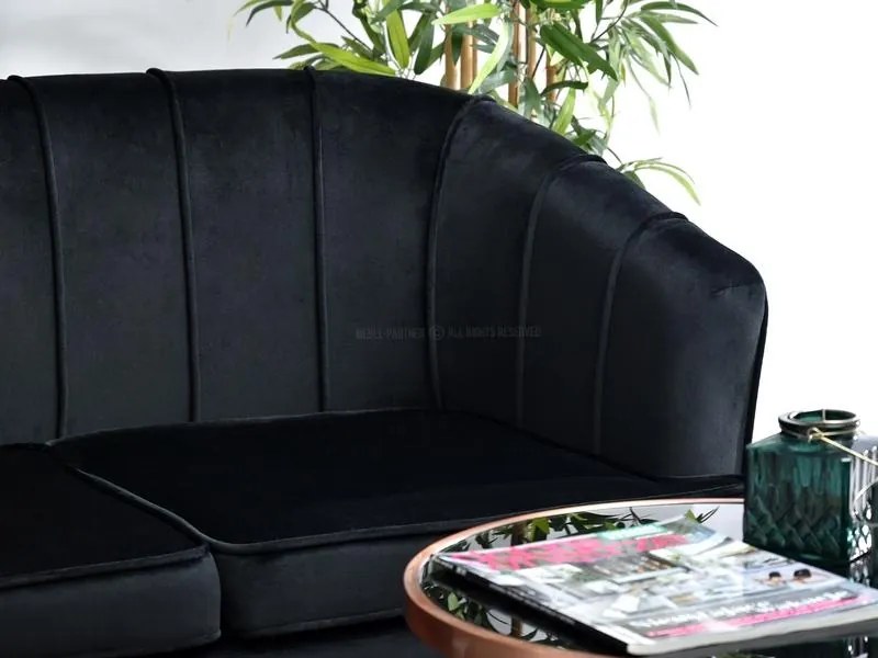 Canapea Etimee S (negru + auriu). Promo -15%. 1111391