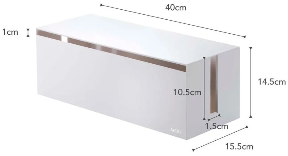 Cutie pentru încărcătoare și cabluri YAMAZAKI Web Cable Box, alb