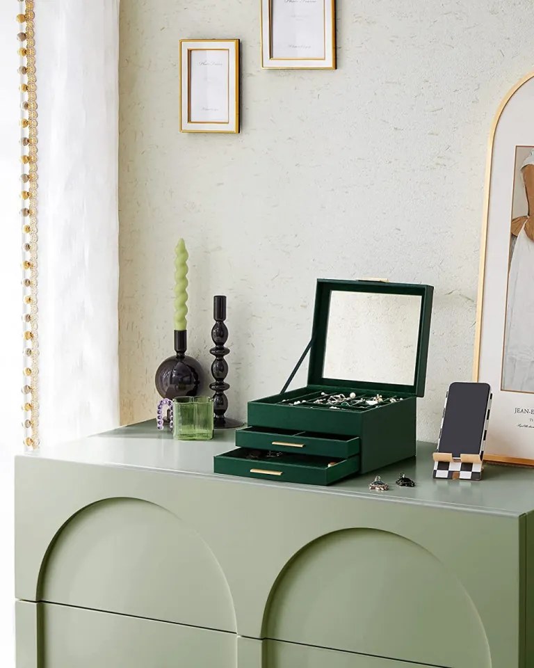 Cutie Bijuterii, MDF, Verde