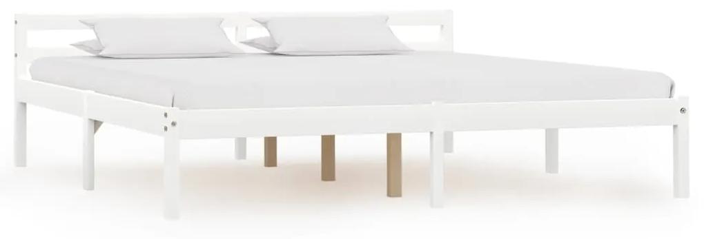 Cadru de pat cu 2 sertare, alb, 160x200 cm, lemn masiv pin Alb, 160 x 200 cm, 2 Sertare