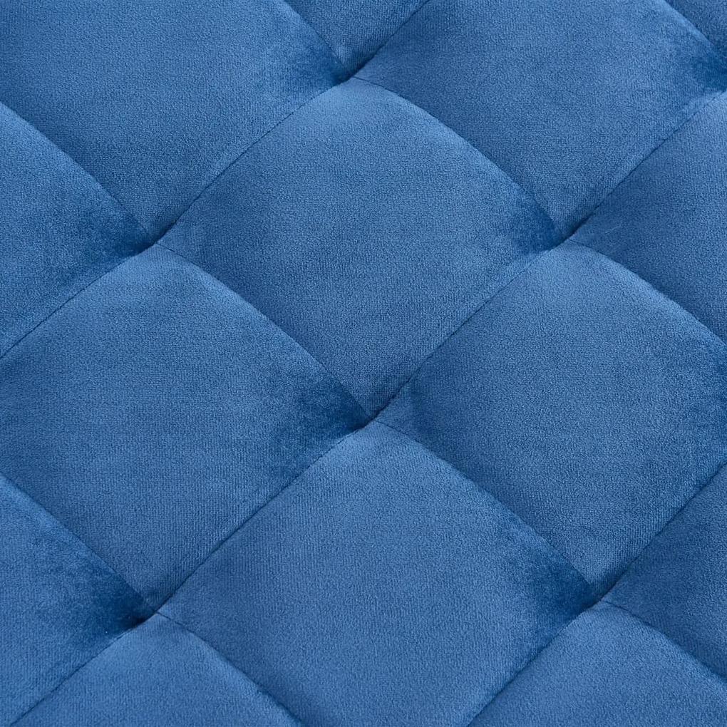 Banca, albastru, 97 cm, tesatura din catifea si otel inoxidabil Albastru
