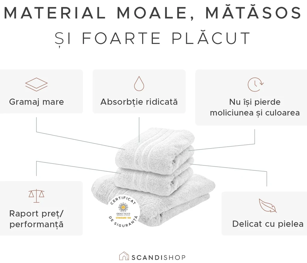 Prosop de maini Confort 50 x 100 cm maro, 100% bumbac