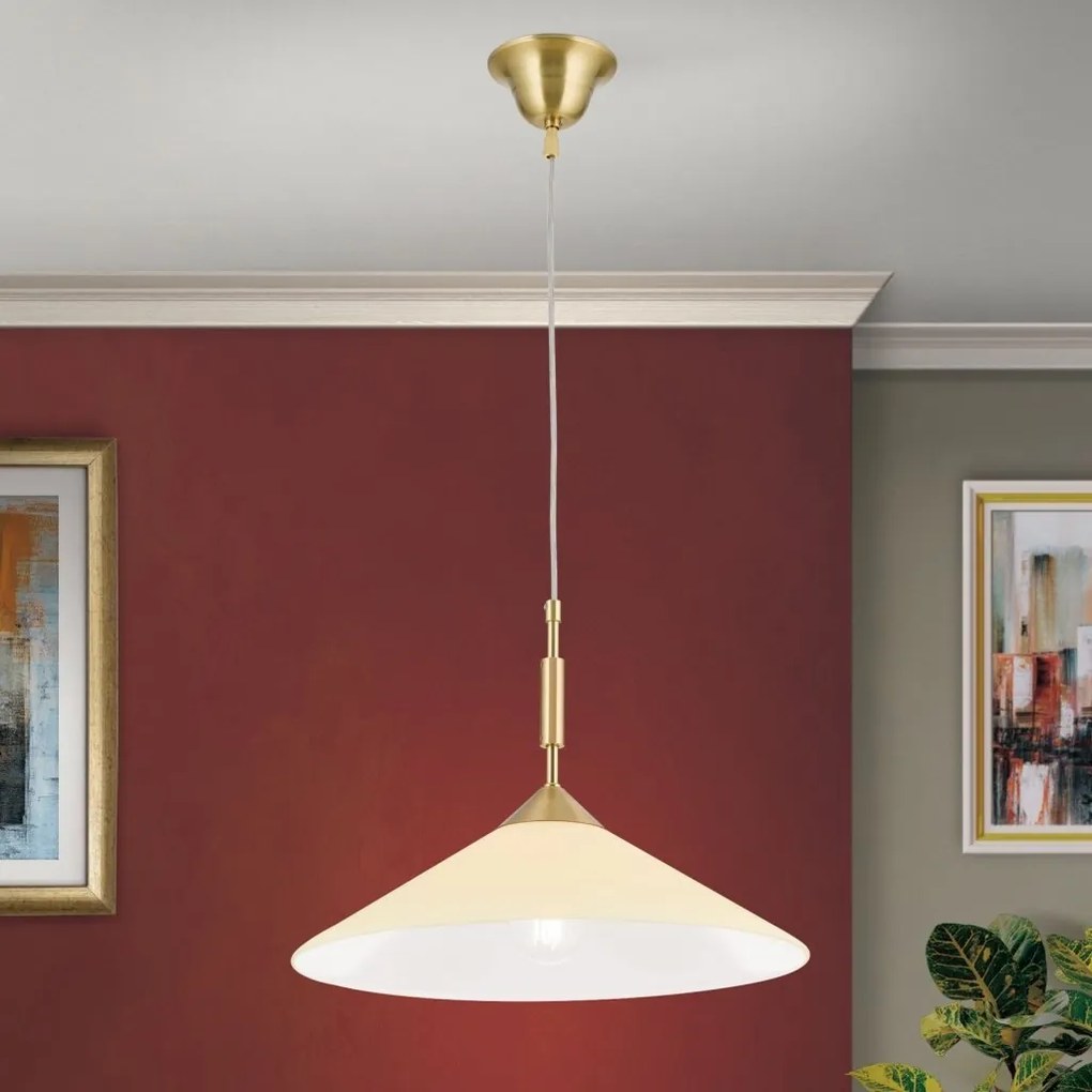 Lustra, Pendul realizat manual ARTDESIGN 40cm, alama mat/ champagne