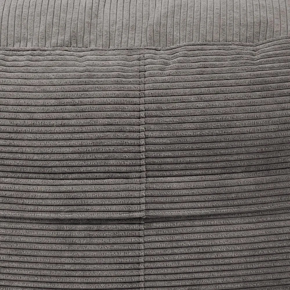 Fotoliu bean bag crem cu tapițerie din catifea reiată Roll 135 – SLOWDOWN