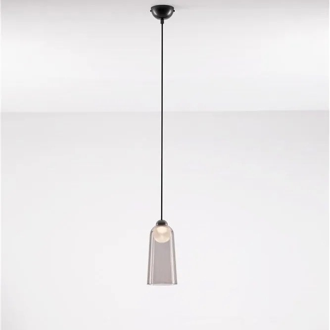Pendul LED modern, Metal, Negru, Acrilic, DIONE