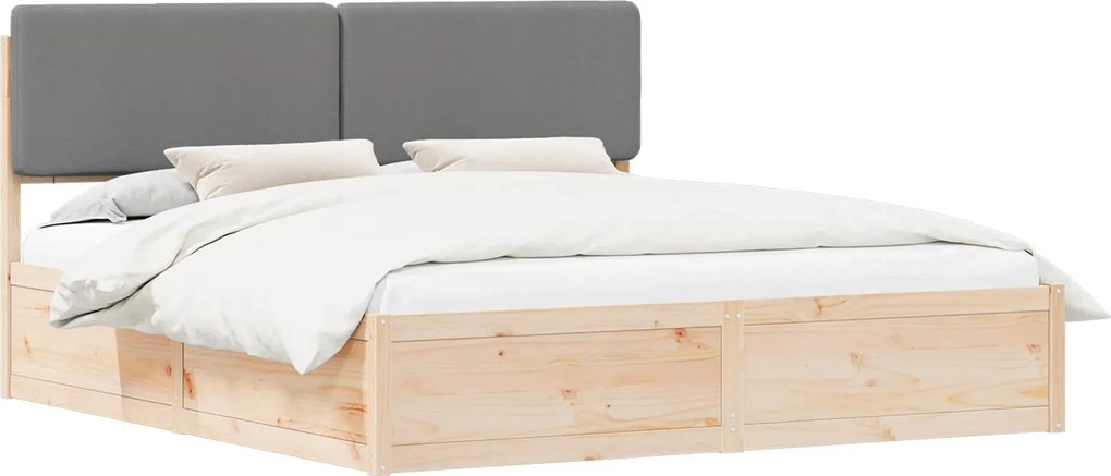 vidaXL Cadru de pat cu tăblie tapițată Gri deschis 200 x 200 cm