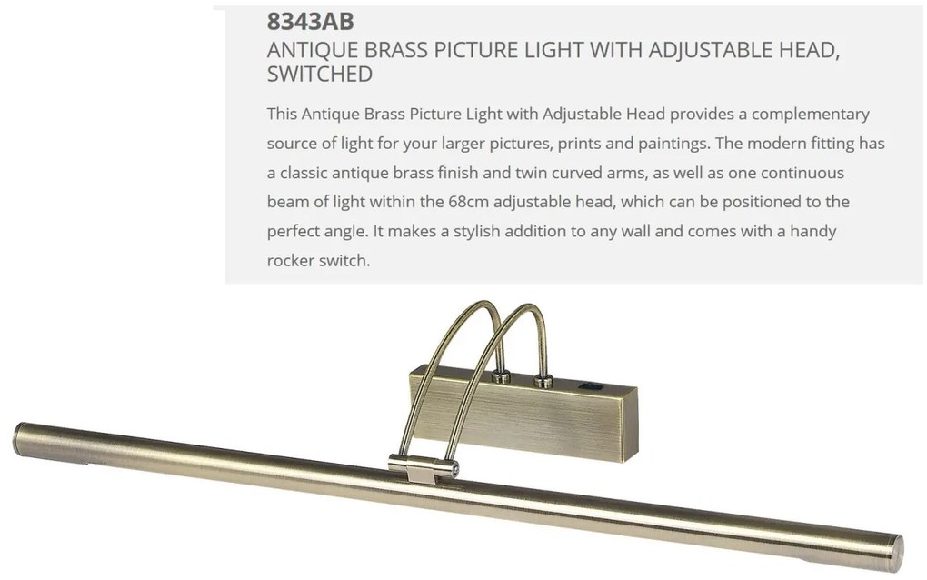 Aplica LED tablou directionabila Picture Lights alama antic 8343AB SRT