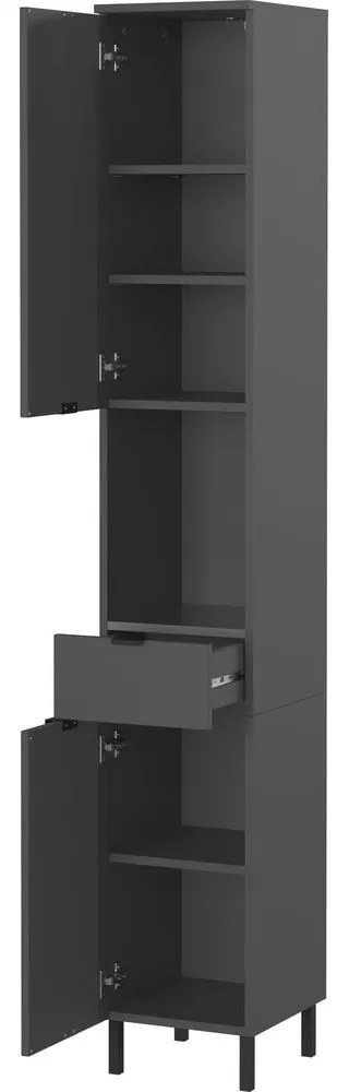 Dulap de baie gri antracit înalt, îngust 30x190 cm Arcena – Germania