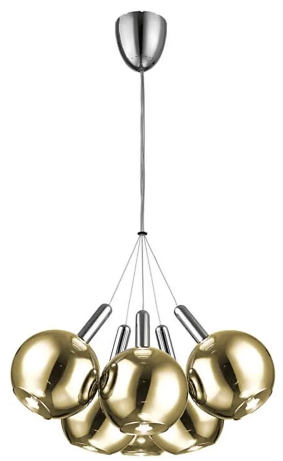 Klausen 142001 - Candelabru LED BALLS 6xLED/5W 230V auriu/crom mat