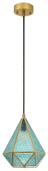 Lustră pe cablu Rabalux 72244 NORAH 1xE14/40W/230V albastru/auriu