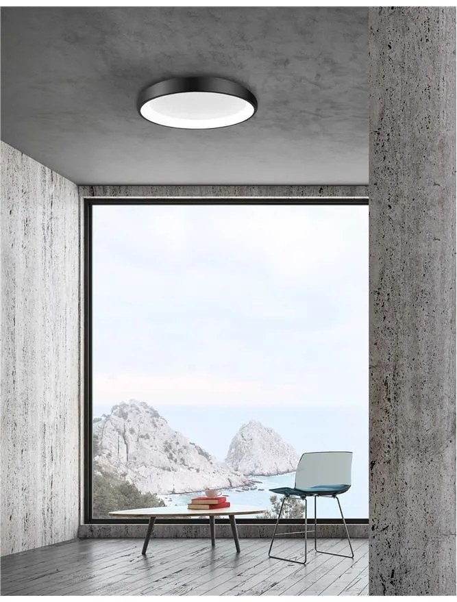 Plafoniera LED moderna design slim 61cm ALBI negru NVL-8105611