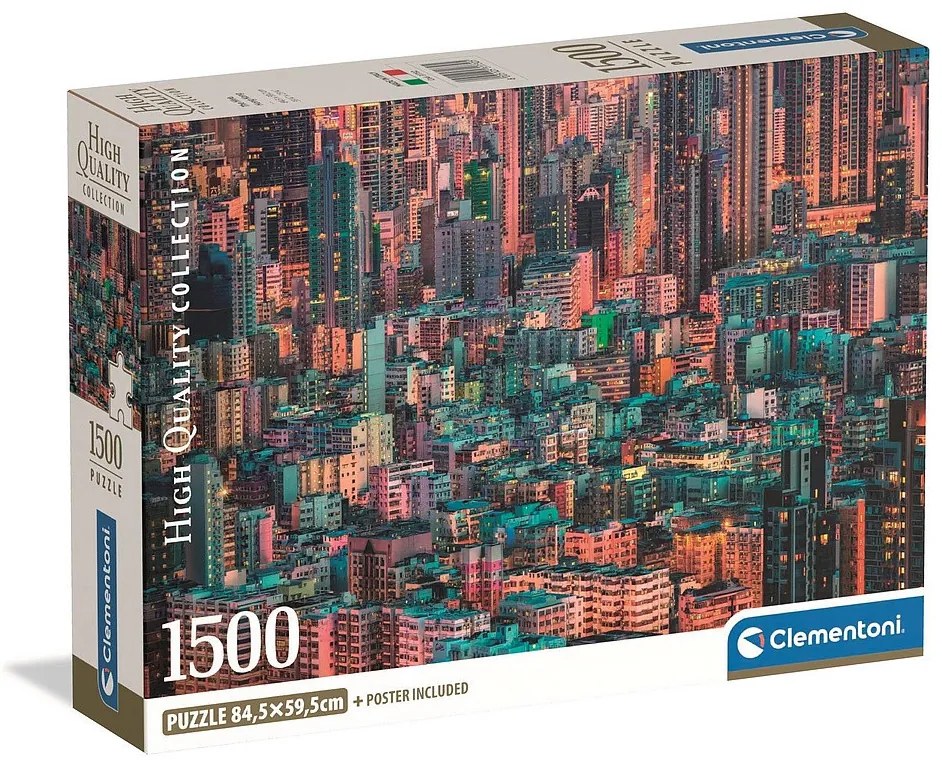 Orașe Hive Puzzle Compact Clementoni cu 1500 de piese Hong Kong