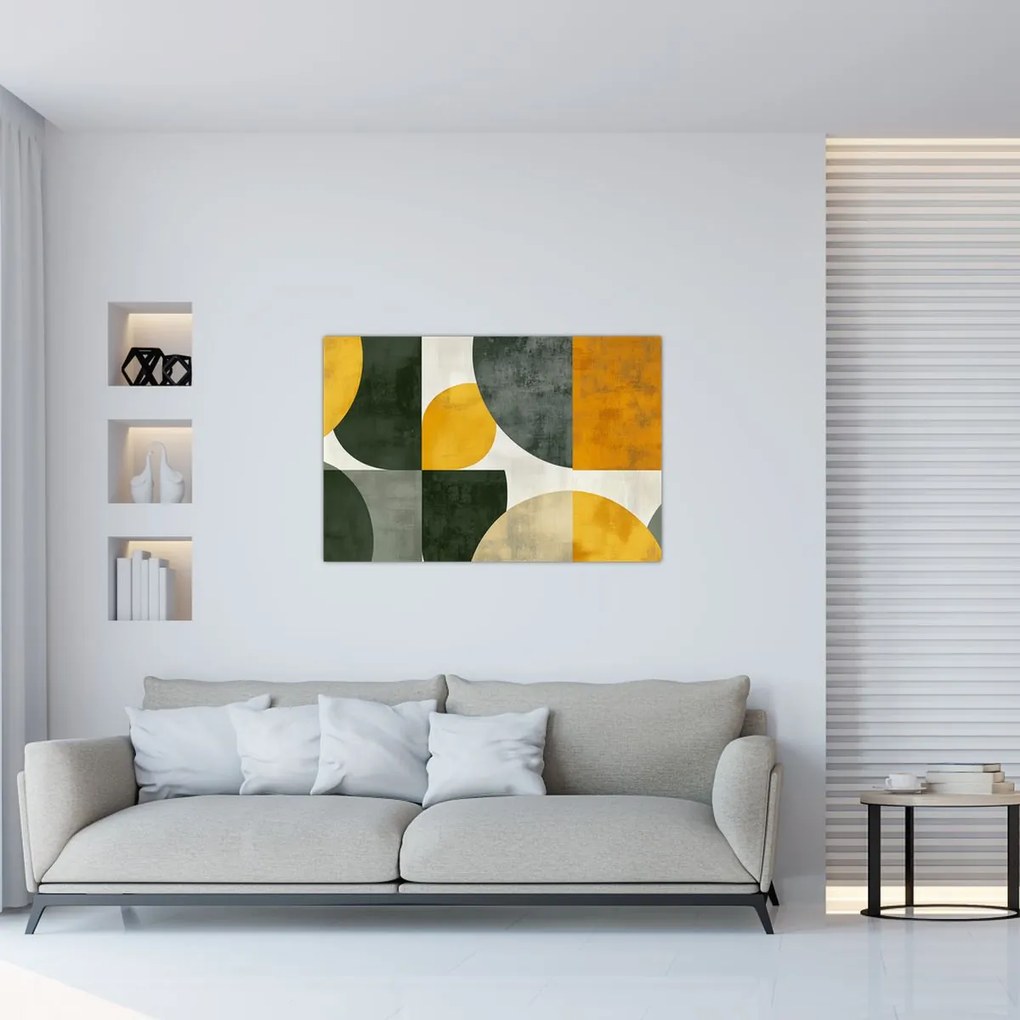 Tablou - Abstracție în culoare de măslin (90x60 cm)