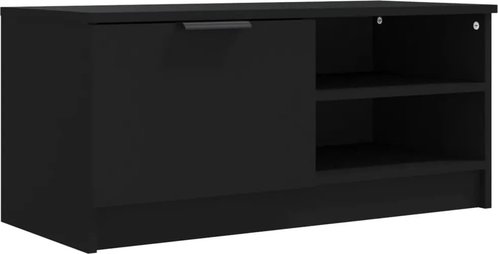 vidaXL Comodă TV, negru, 80x35x36,5 cm, lemn prelucrat