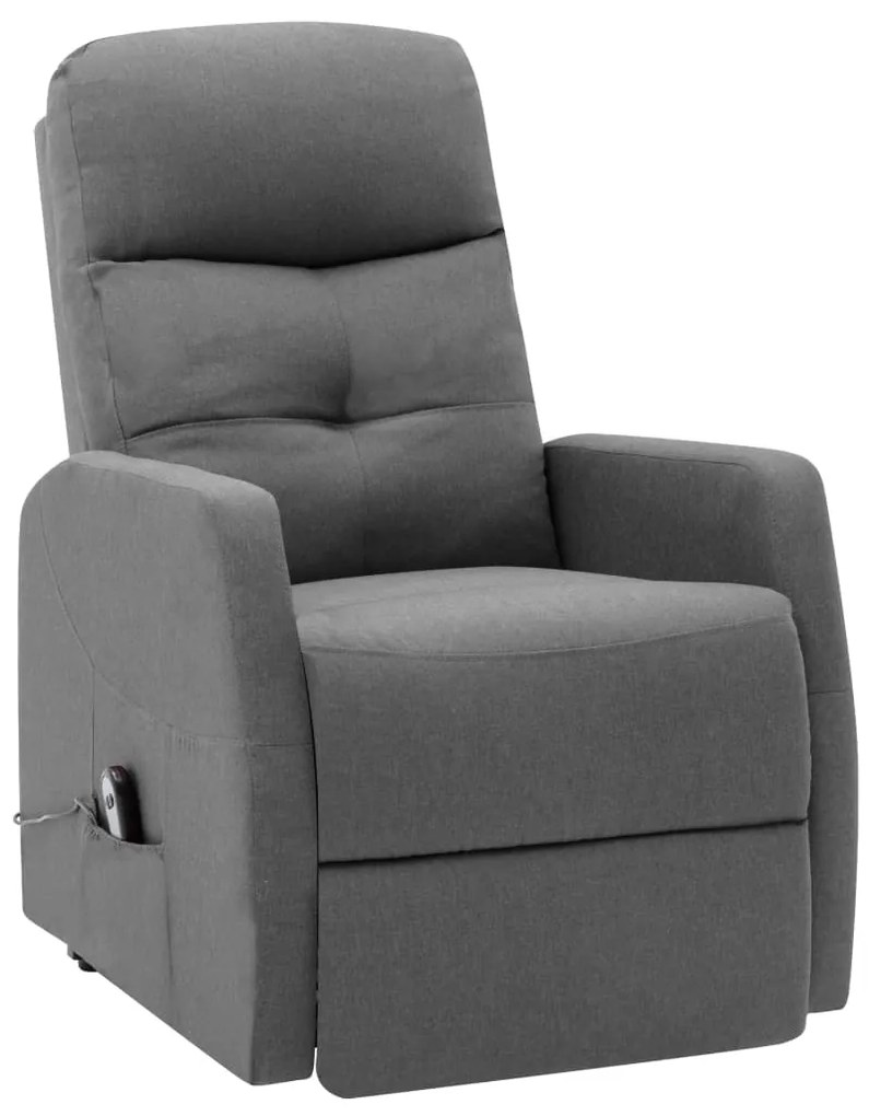 321332 vidaXL Fotoliu cu ridicare, gri deschis, textil