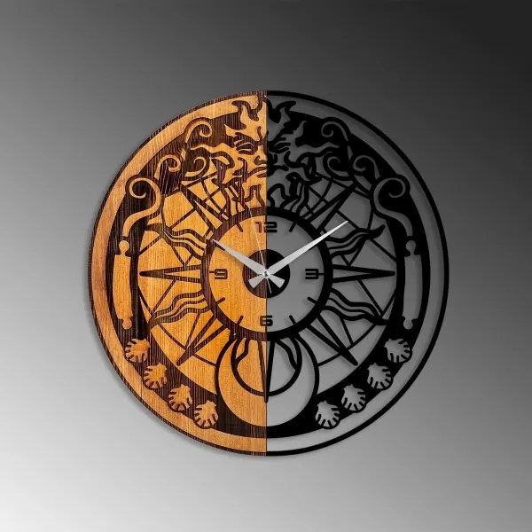 Ceas de perete d. 56 cm 1xAA lemn/metal