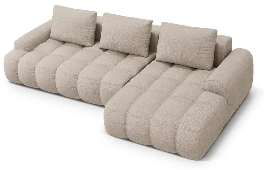 Colțar maro deschis extensibil/cu spațiu de depozitare (cu colț pe partea dreaptă/cu șezlong) Linz – Cosmopolitan Design