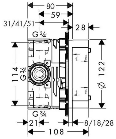 Set Baterie dus, Hansgrohe, Logis, Crom