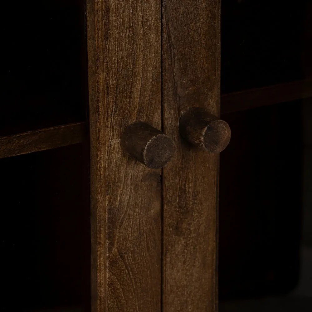 Vitrină maro din lemn de mango 80x140x40 cm Ravi – Ixia