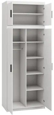 Dulap de haine cu suprastructură Malunas 2D (Alb) . 1105681