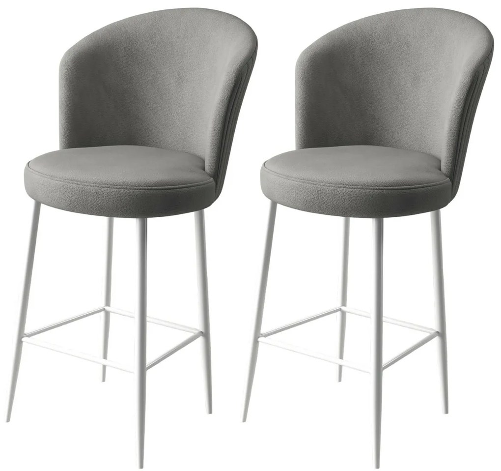 Set de scaune de bar Fora Grey and White, 2 buc.