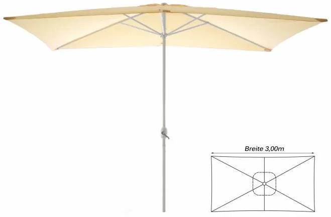Umbrelă de grădină - dreptunghiulară 2x3 m - șampanie