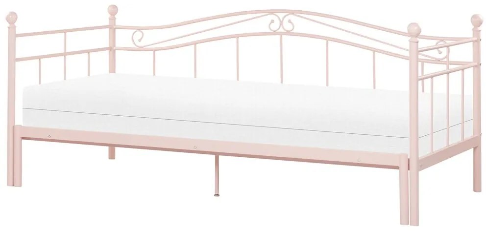 Pat de o persoană 200 x 90 cm Toki (roz) (cu somieră). 1076251