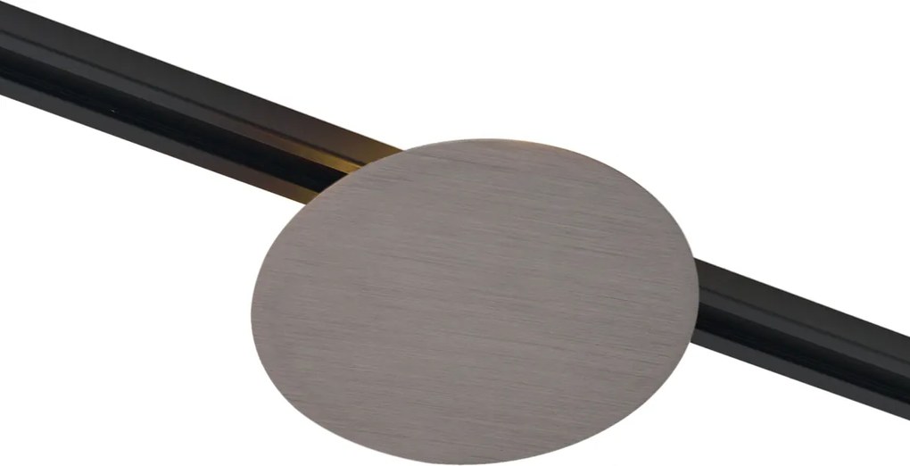 Lampă de tavan modernă gunmetal pentru sistem de iluminat pe șină monofazat cu 2 lumini - Iconic Pulley