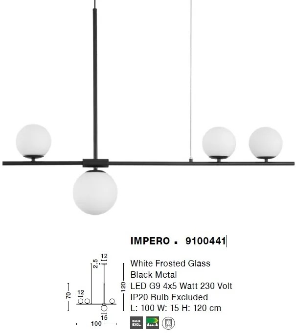 Lustra suspendata design modern Impero 4L NVL-9100441