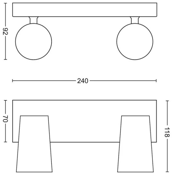 Spot MYLIVING PAISLEY 2xGU10/5,5W/230V Philips 50572/48/PN