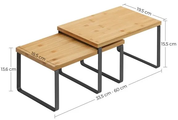 Suport Pentru Recipiente Condimente, Bambus, 29,7 x 19,5 x 15,5 Cm