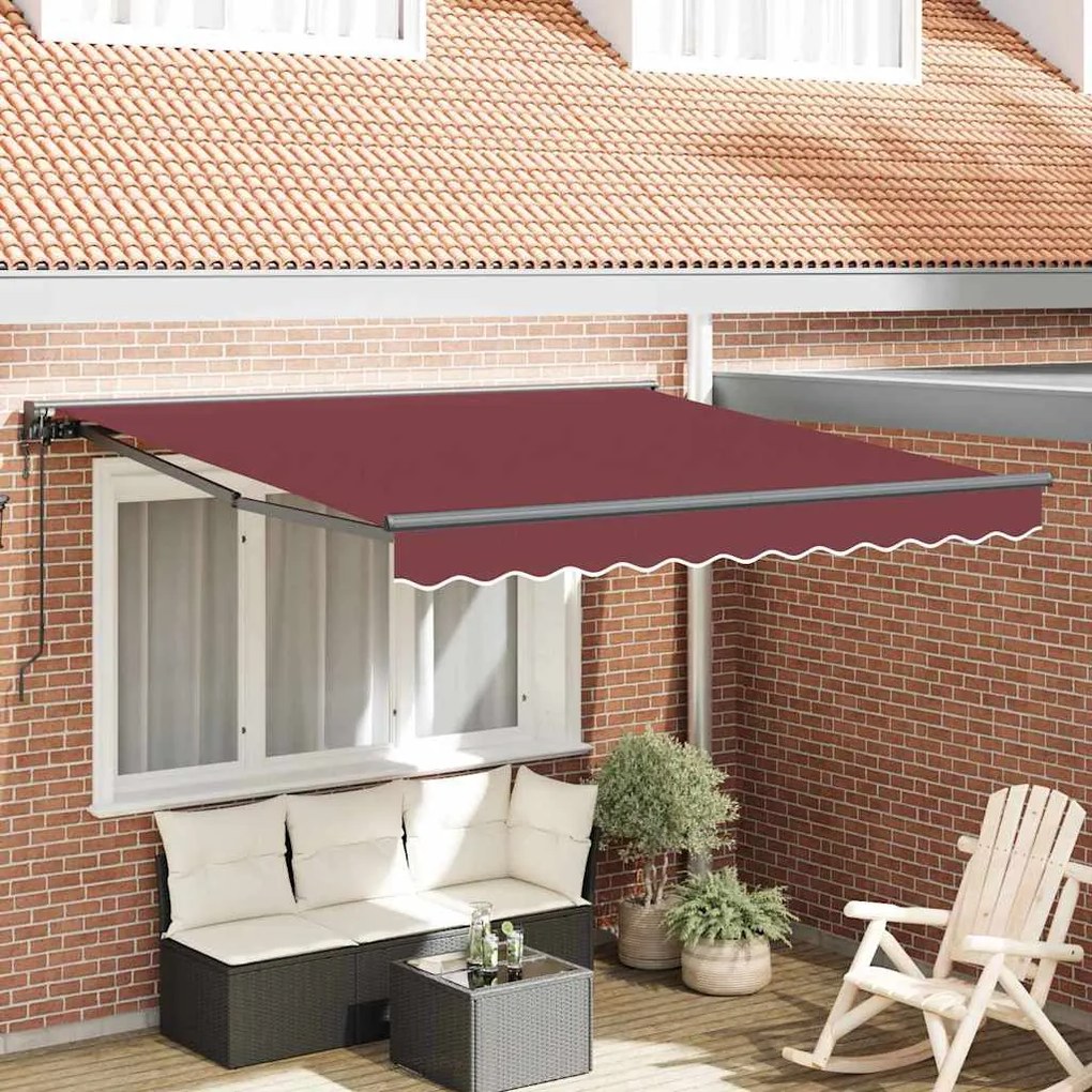 vidaXL Cortina Retractabilă Burgundy 300 x 250 cm Poliester și metal