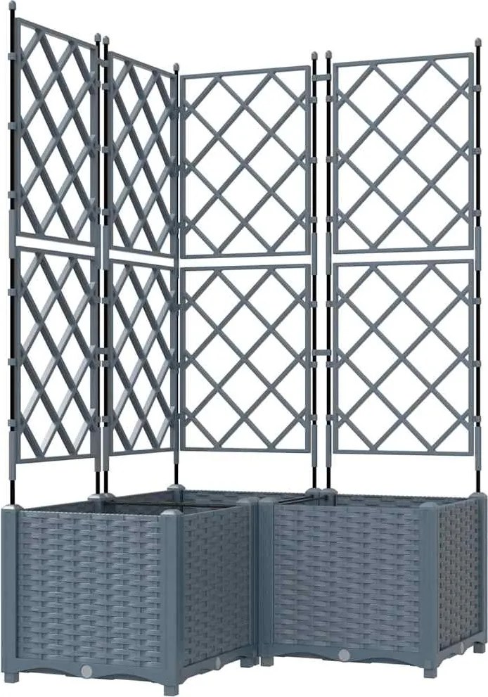 vidaXL Vază pentru Grădină 3 pcs Gri Deschis 80 x 80 x 143 cm Oțel