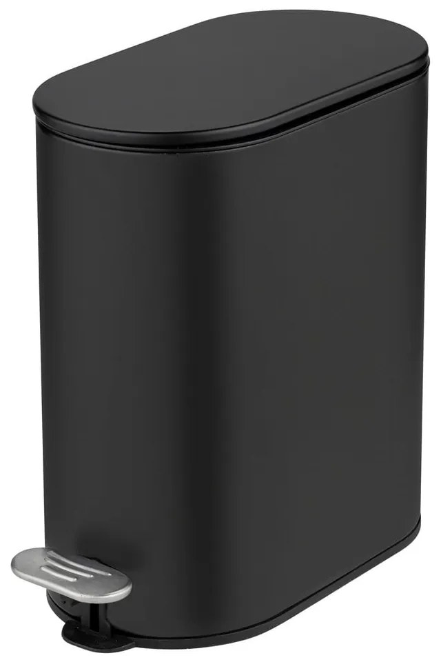 Coș de gunoi negru mat cu pedală din oțel 5 l Collungo – Wenko