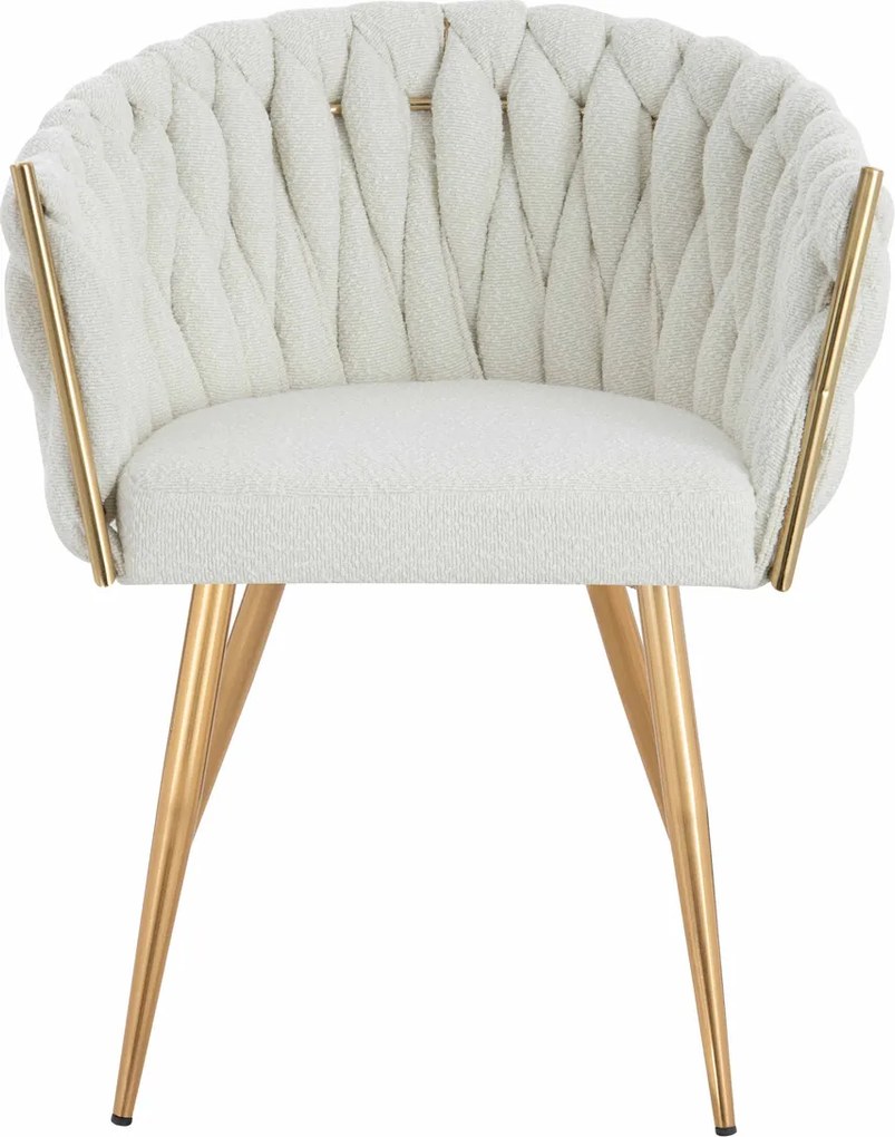 HR750 Scaun cu picioare Aurie Crem din Boucle