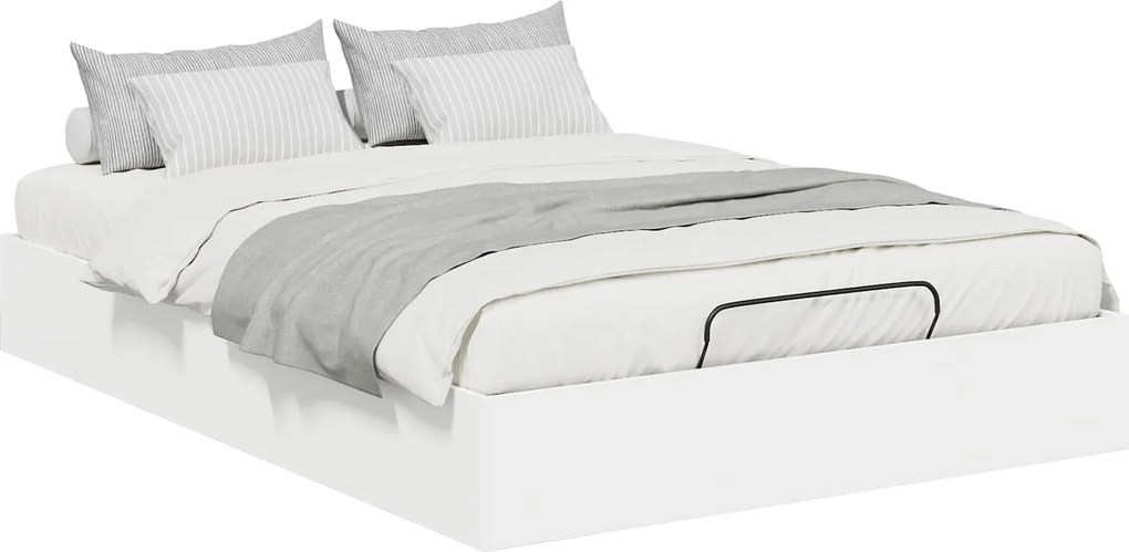 vidaXL Cadru de pat otoman Alb 193 x 120 x 25 cm Lemn prelucrat
