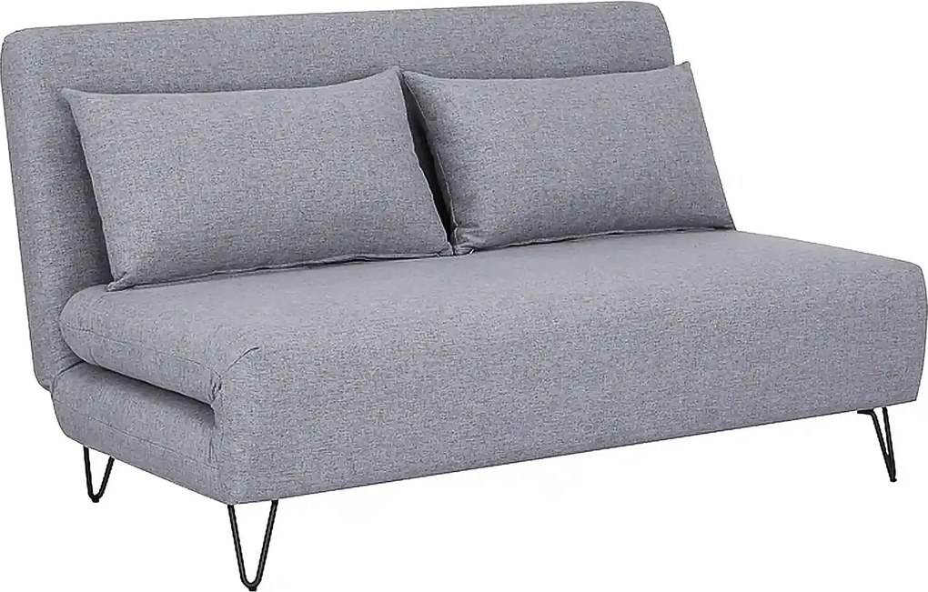 Canapea extensibila ZENIA, gri, stofa/metal, 141x90/191x81 cm